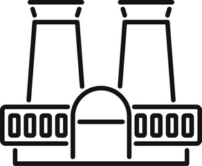 Sticker - Simple icon of a nuclear power plant generating electricity for the city