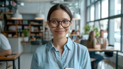 Sticker - The Smiling Woman in Office