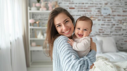 Wall Mural - The mother holding baby