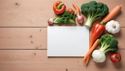 Wall Mural - recipe notebook and vegetables with space for text