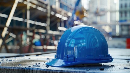 Wall Mural - The blue safety helmet.