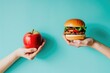 © Andrii  - Vegetarian Apple vs. Meat Hamburger: A Healthy Comparison