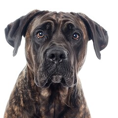 Wall Mural - young bull mastiff in front of white background