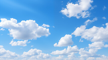 Poster - Clear Blue Sky with Puffy White Clouds