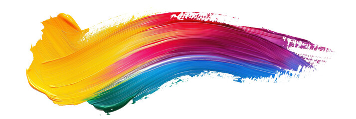 Canvas Print - rainbow paint stroke isolated on transparent background - PNG cutout design element