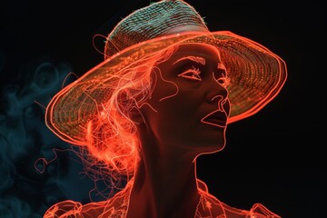Wall Mural - abstract light trails in neon colors creating a dynamic and vibrant visual effect