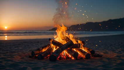 campfire on the beach