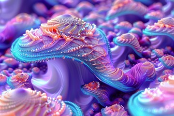 Wall Mural - abstract 3d fractal artwork in vibrant colors showcasing intricate and imaginative designs