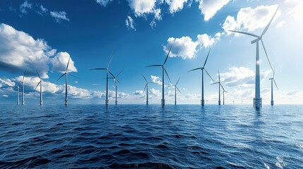 Wall Mural - The offshore wind turbines