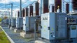 © Matcha_09 - Rows of high-voltage transformers and switchgear in an electrical plant yard