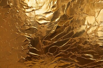 Canvas Print - Close-up of abstract gold texture with intricate folds and lines