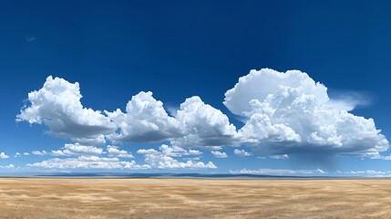 Wall Mural - vast expanse of deep blue sky with soft cloud formations