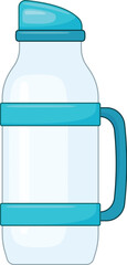 Sticker - Reusable water bottle with handle, promoting hydration and sustainability for an active lifestyle