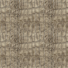 Wall Mural - Seamless pattern with taupe crocodile leather texture. Repeating snakeskin texture.