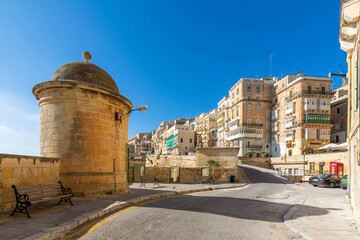 Wall Mural - Southern Harbour District Sandstone buildings view with traditional closed colorful wooden balconies 