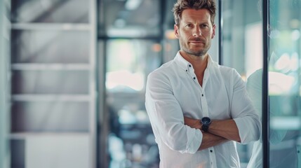 Canvas Print - The confident businessman posing