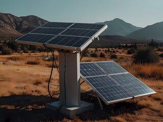 Solar panels isolated on transparent background. Alternative and renewable energy technology, environment ecology, electricity and power generator, photovoltaic blue, clean