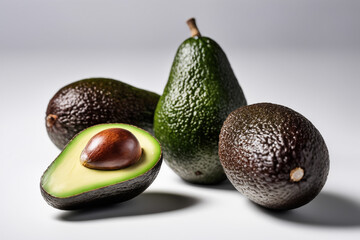 Avocado isolated on white paper background
