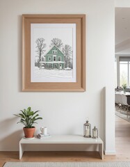 Wall Mural - Mock up frame in home interior 