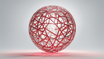 Geometric background design with red abstract sphere