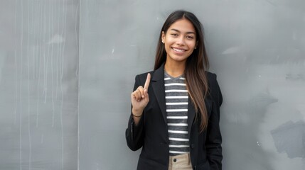 Canvas Print - The woman pointing up