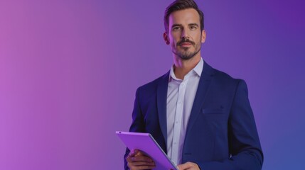 Canvas Print - The businessman with tablet