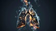 © Cheewynn - Visual of lungs turning black from smoke inhalation, with ash and soot particles in the air, photorealistic, high contrast, dramatic lighting