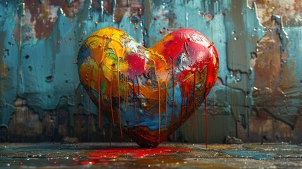 Wall Mural - Abstract heart art