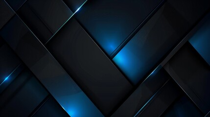 Wall Mural - abstract dark blue and black geometric pattern background