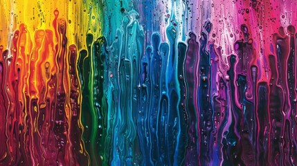 Aufkleber - A colorful abstract background made with melted crayons on a canvas, creating texture and depth