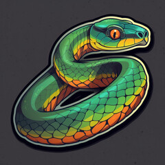 Canvas Print - Cartoon style viper sticker, badge design