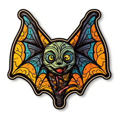 Wall Mural - Cartoon style death bat sticker, badge design