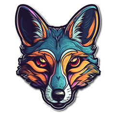 Cartoon style jackal sticker, badge design