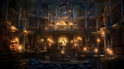 3D rendering of the interior of the building in a fantasy style