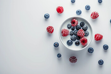 Fresh berries in a rustic pot, vibrant and inviting.