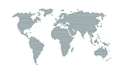 Wall Mural - Dotted color world map vector