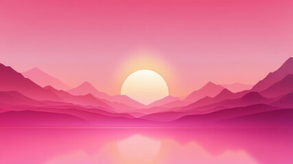 Sticker - pink sunset gradient abstract background design