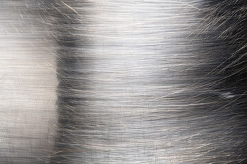 Wall Mural - close-up texture of brushed, shiny metal surface with fine scratches. ideal for industrial, technolo