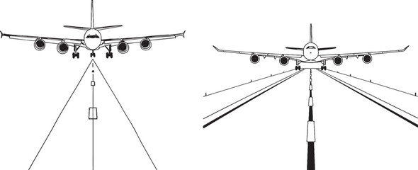 Leinwandbilder - Travel line art design for passenger planes, transportation vehicles, and vacations.