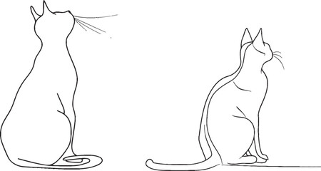 Leinwandbilder - Isolated on white background, continuous one-line cat art. Premium modern Illustration.