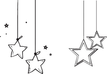 Leinwandbilder - Drawing of a star in one line. Modern illustration sketched in one line.