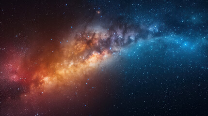 Wall Mural - a stunning view of a colorful galaxy with vibrant hues and countless stars, showcasing the beauty an
