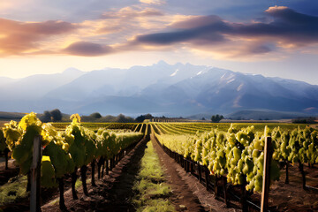 Poster - vineyard in the morning