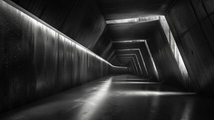 Wall Mural - enigmatic tunnel perspective: minimalist wallpaper design with natural and man-made elements enhanci