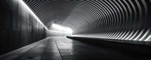 Wall Mural - enigmatic passage: mysterious tunnel with converging lines and dramatic lighting