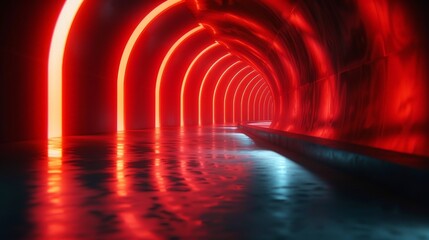 Wall Mural - enigmatic tunnel: mysterious perspective lines in high-resolution wallpaper