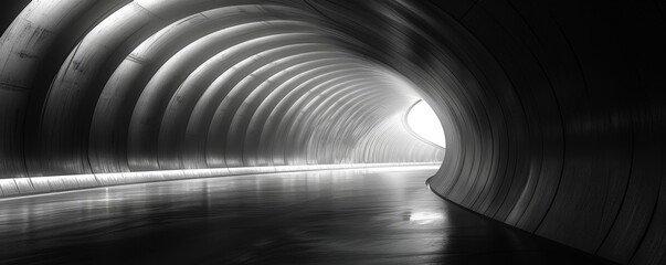 Wall Mural - enigmatic tunnel: surreal perspective of depth and light
