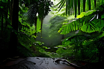 Sticker - rain forest in the jungle