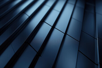 Wall Mural - close-up of sleek, modern architectural panels with deep shadows and a metallic finish, showcasing c
