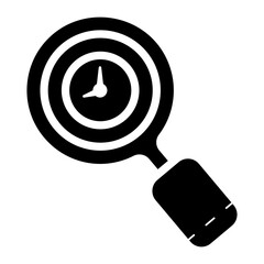 Sticker - search time glyph icon